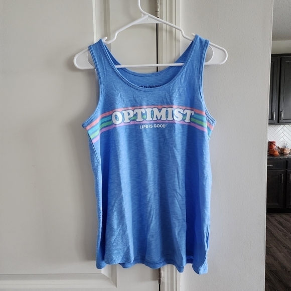 Life is Good Cornflower Blue Textured 'Optimist' Retro Tank - Picture 3 of 6